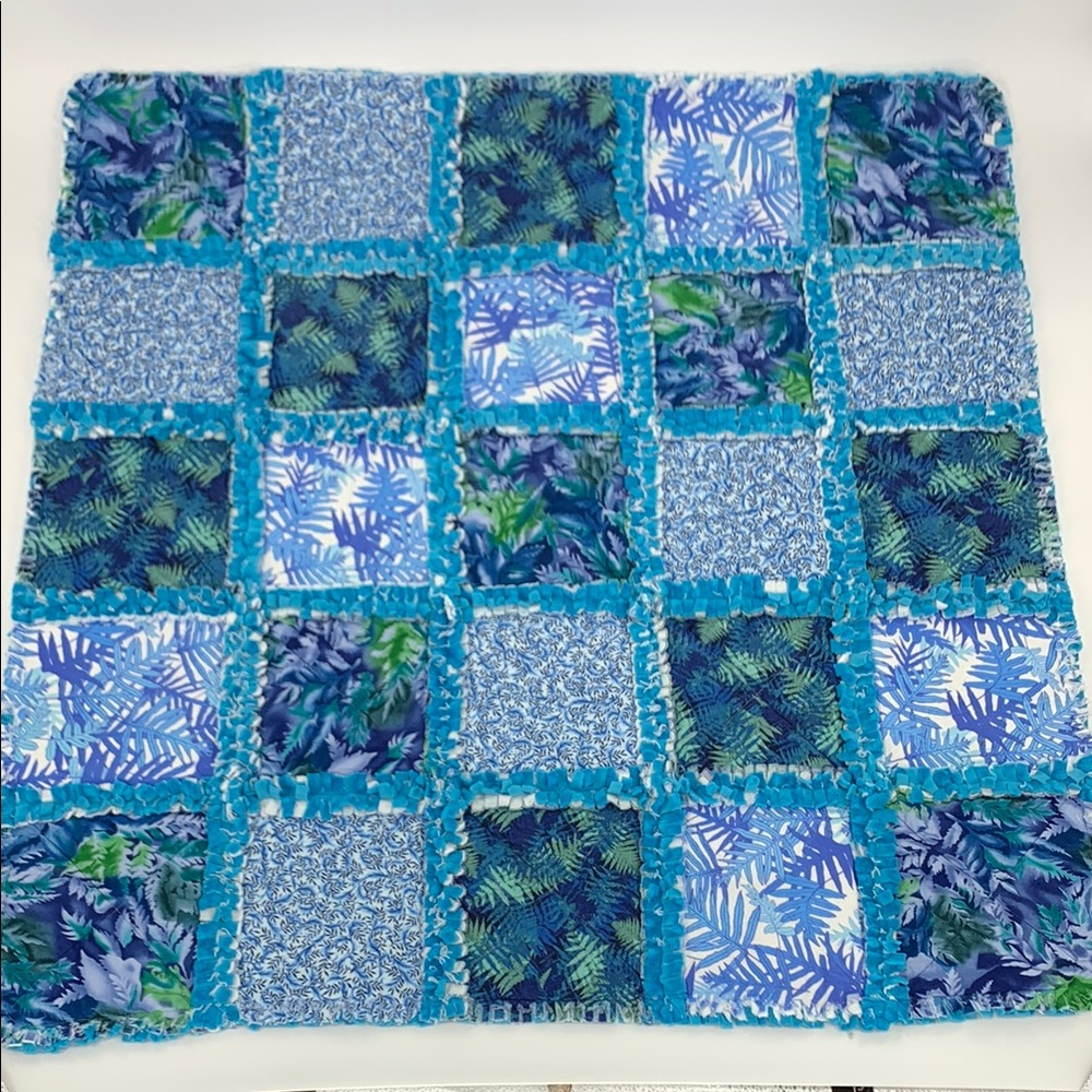 Blue and Green Baby Rag Quilt Bedding Set for Cozy Comfort